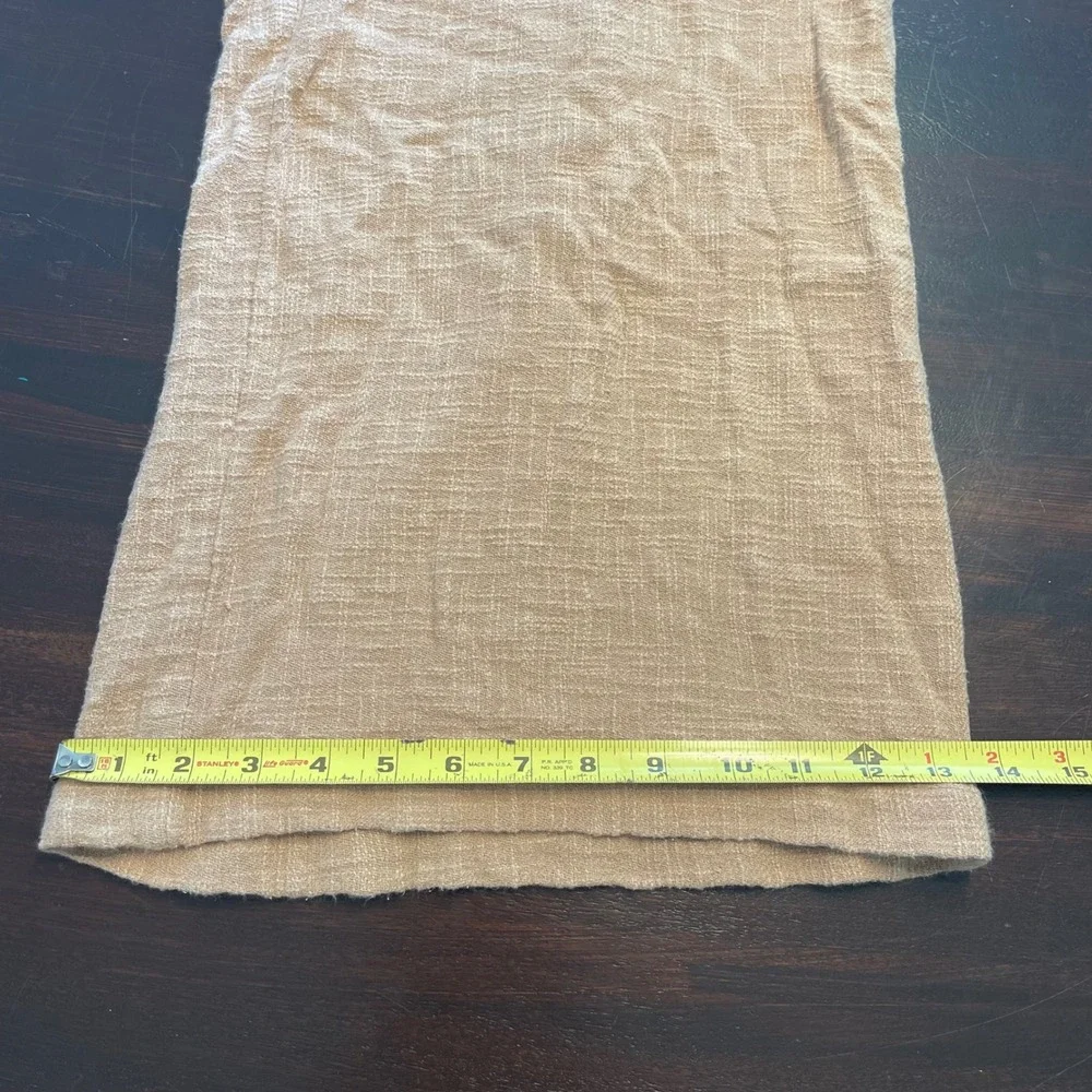 Free People Tan Textured Cotton Wide Leg Pants Twisted Waist Boho Small